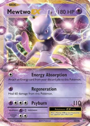Mewtwo EX Pokemon card from XY Evolutions