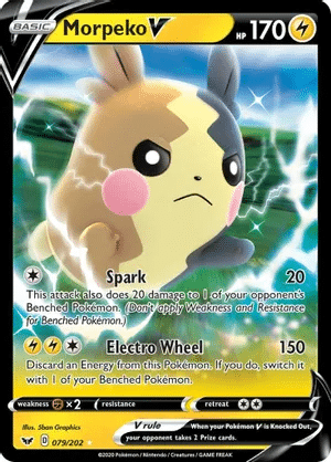 Morpeko V Pokemon card from Sword & Shield Base Set