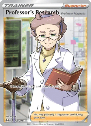 Professor’s Research (Full Art) Pokemon card from Sword & Shield Base Set