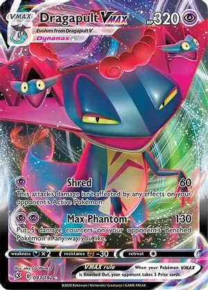 Dragapult VMAX Pokemon trading card from Rebel Clash