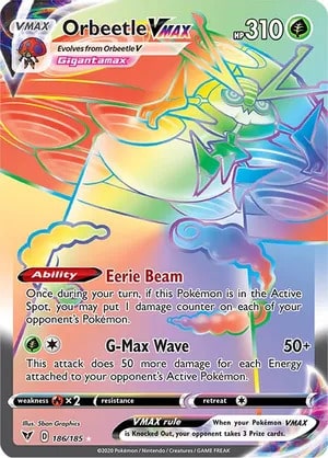 Orbeetle VMAX (Secret) Pokemon card from Vivid Voltage