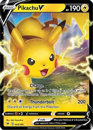 Pikachu V Pokemon card from Vivid Voltage