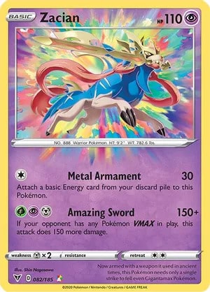 Zacian Pokemon card from Vivid Voltage