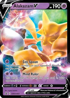 Alakazam V Pokemon trading card from Sword & Shield Promo Cards