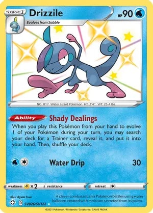 Drizzile Pokemon trading card from Shining Fates Shiny Vault