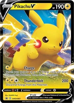 Pikachu V Pokemon card from Sword & Shield Promo Cards
