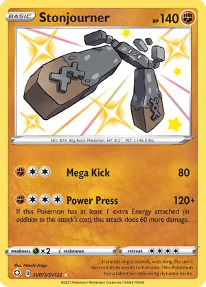 Stonjourner Pokemon card from Shining Fates