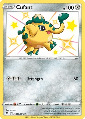 Cufant Pokemon trading card from Shining Fates Shiny Vault