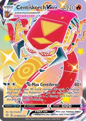 Centiskorch VMAX Pokemon trading card from Shining Fates