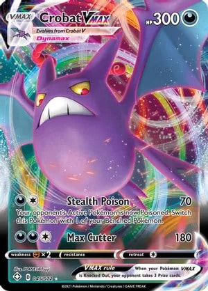 Crobat VMAX Pokemon trading card from Shining Fates