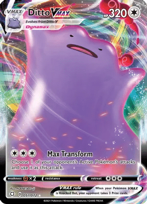 Ditto VMAX Pokemon trading card from Shining Fates