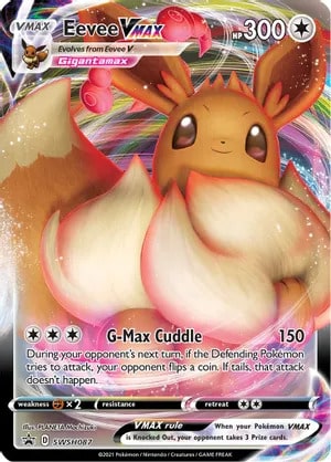 Eevee VMAX Pokemon trading card from Sword & Shield Promo Cards