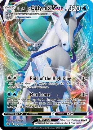 Ice Rider Calyrex VMAX Pokemon card from Chilling Reign