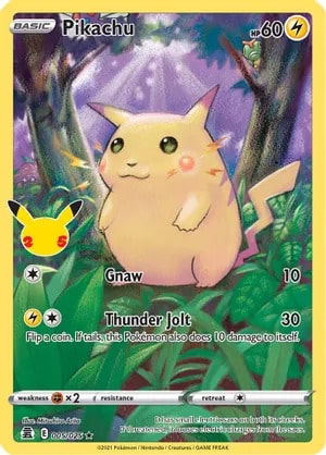 Pikachu Pokemon card from Celebrations