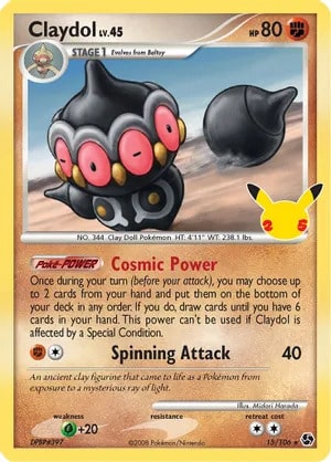 Claydol Pokemon trading card from Celebrations: Classic Collection