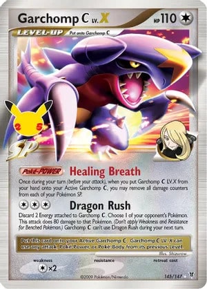 Garchomp C LV.X Pokemon trading card from Celebrations: Classic Collection