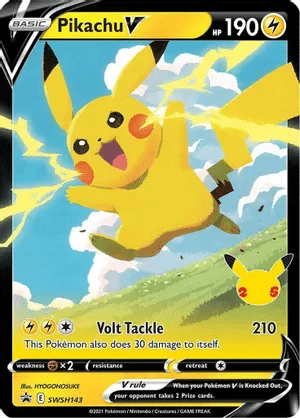 Pikachu V Pokemon card from Sword & Shield Promo Cards