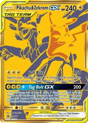 Pikachu & Zekrom GX Pokemon card from SM Promos