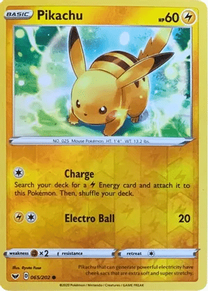 Pikachu Pokemon trading card