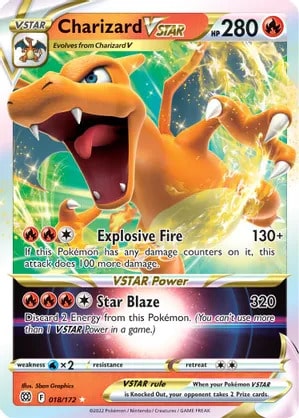 Charizard VSTAR Pokemon trading card from Brilliant Stars