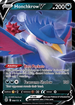 Honchkrow V Pokemon card from Brilliant Stars