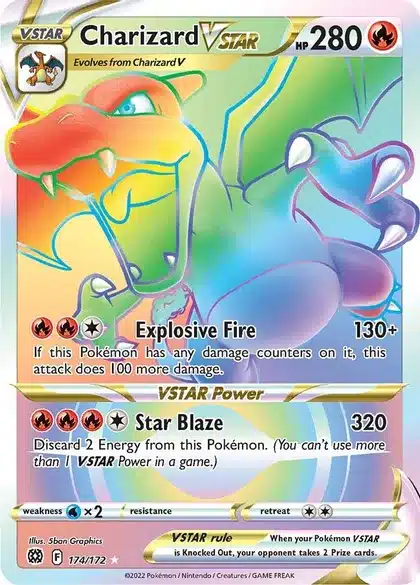 Charizard VSTAR Pokemon trading card from Brilliant Stars