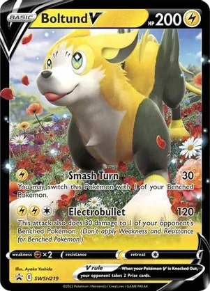 Boltund V Pokemon trading card from Sword & Shield Promo Cards