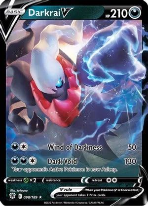 Darkrai V Pokemon trading card from Astral Radiance