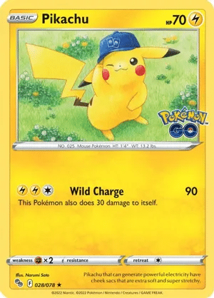 Pikachu Pokemon GO trading card