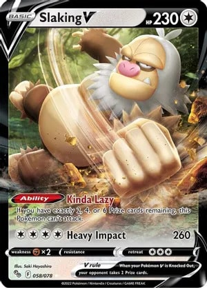 Slaking V Pokemon card from Pokemon GO
