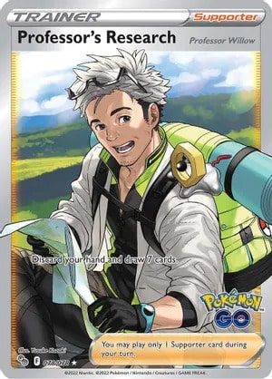 Professor’s Research (Full Art) Pokemon card from Pokemon GO