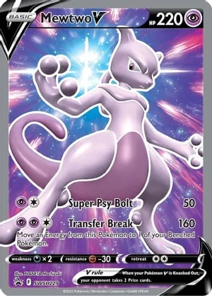 Mewtwo V Pokemon card from Sword & Shield Promo Cards