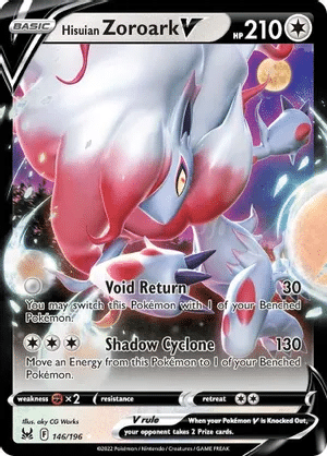 Hisuian Zoroark V Pokemon card from Lost Origin
