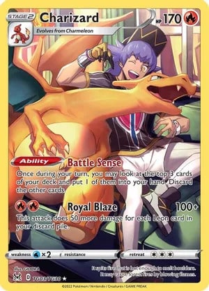 Charizard Pokemon trading card from Lost Origin Trainer Gallery