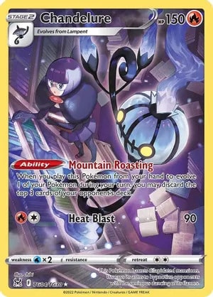 Chandelure Pokemon trading card from Lost Origin Trainer Gallery