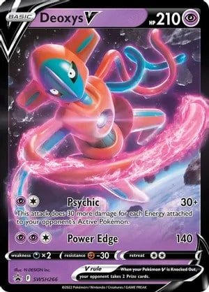 Deoxys V Pokemon trading card from Sword & Shield Promo Cards