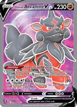 Hisuian Arcanine V (Full Art) Pokemon card from Silver Tempest