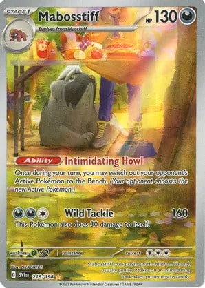 Mabosstiff Pokemon card from Scarlet & Violet Base Set