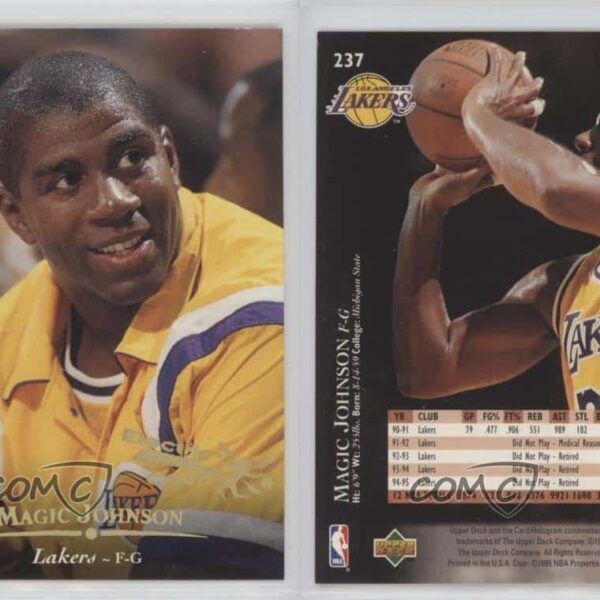 1995-96 Upper Deck Gold Electric Court Magic Johnson basketball card