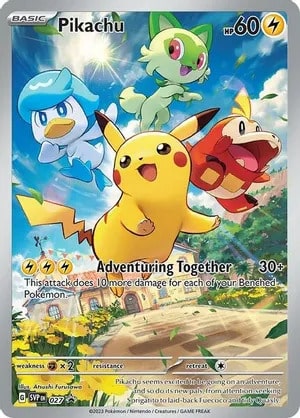 Pikachu Pokemon card from Scarlet & Violet Promo Cards