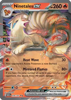 Ninetales ex Pokemon card from Scarlet and Violet 151