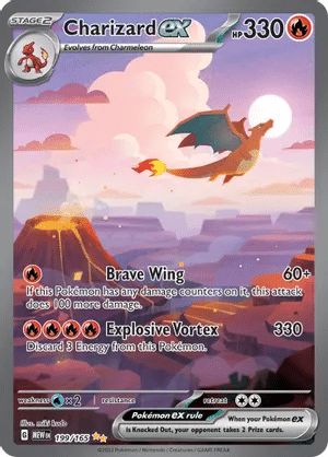 Charizard ex Pokemon trading card from Scarlet and Violet 151