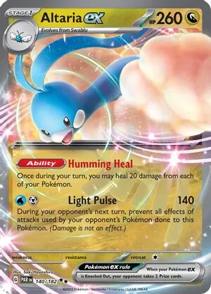Altaria ex Pokemon trading card from SV04: Paradox Rift