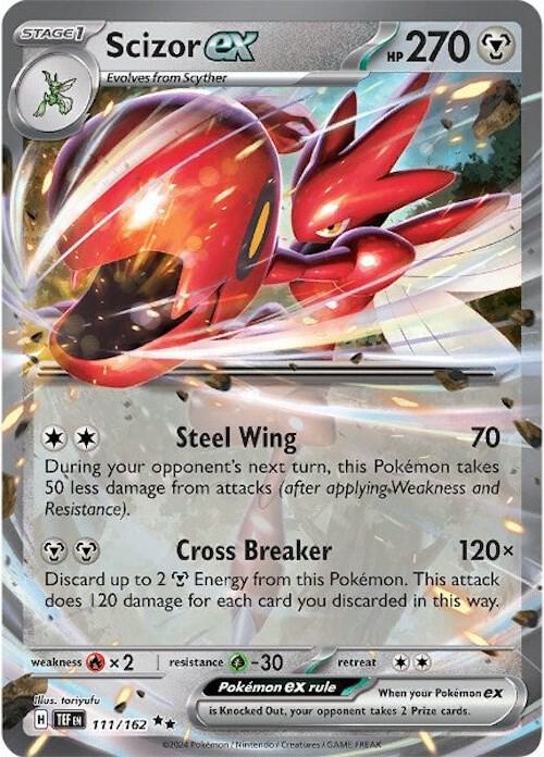 Scizor ex Pokemon card from Temporal Forces