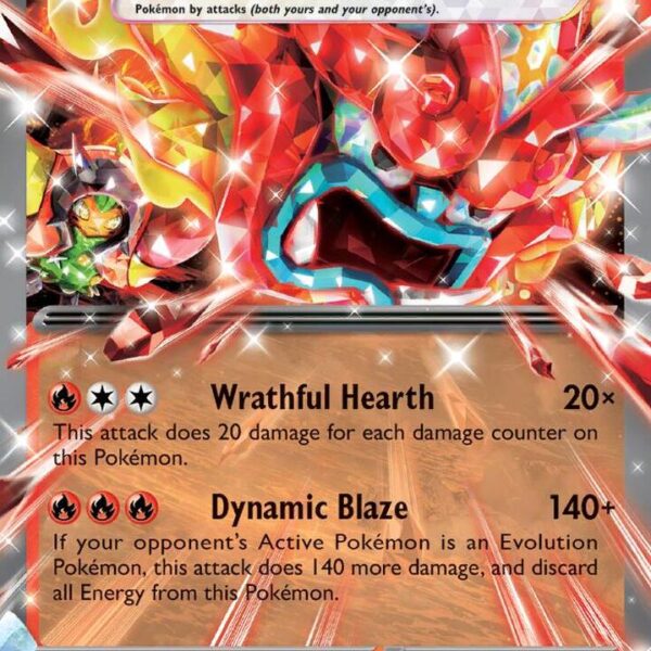 Hearthflame Mask Ogerpon ex Pokemon trading card from Twilight Masquerade