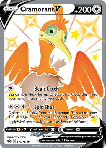 Shiny Cramorant V Pokemon card from Sword & Shield Promo Cards