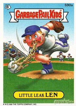 Little Leak Len Garbage Pail Kids sticker card 590a