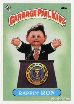 Rappin’ Ron Garbage Pail Kids sticker card 46a