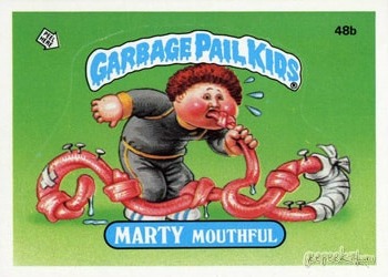 Marty Mouthful Garbage Pail Kids sticker card 48b
