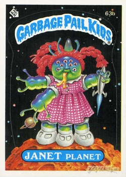 Janet Planet Garbage Pail Kids sticker card